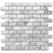 Carrara White 1x2 Medium Brick Mosaic Tile Tumbled
