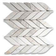 Calacatta Gold Marble Feather Leaf Grand Mosaic Tile Polished