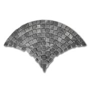 Bardiglio Gray Marble Fish Scale Scallop Fan Pattern Mini Mosaic Tile Polished
