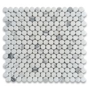 Statuary White Marble 3/4 inch Penny Round Mosaic Tile Polished