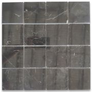 Nero Marquina Black Marble 3x3 Square Mosaic Tile Polished