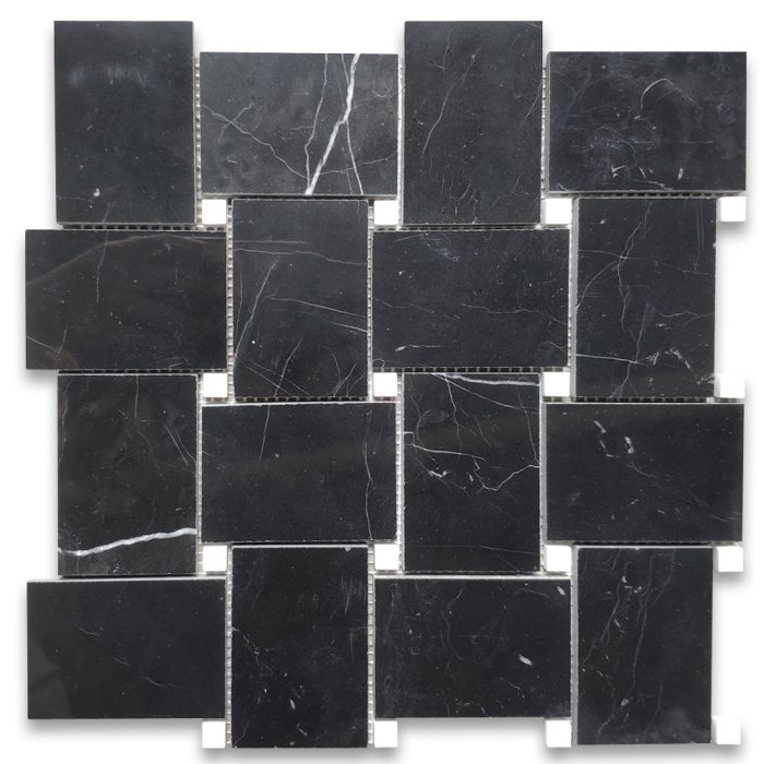 12x12 Nero Marquina Marble Tile with White Vein Polished