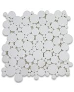 Thassos White Marble Magnolia Flower Mosaic Tile w/ Bardiglio Gray ...